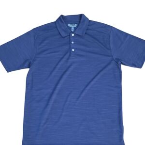 Pebble Beach Performance Golf Polo Shirt Mens L Blue Comfort Cool